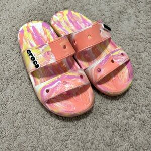 CLASSIC CROCS MARBLED SANDAL Pure Water/Multi Unisex Adult Sz M5 W 7